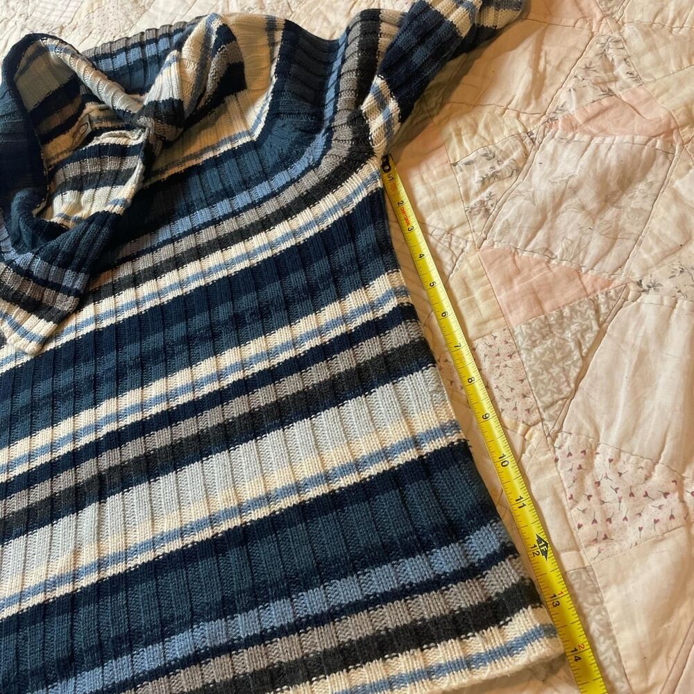 rave vintage y2k longsleeve blue and cream striped fairy grunge sweater - Picture 4 of 5